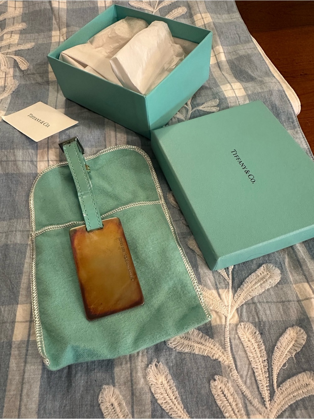 Vintage Tiffany & Co. 1837 Sterling Silver Luggage Tag With Box